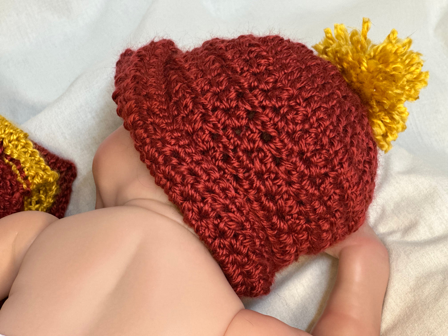 Harry Potter themed diaper cover, hat and scarf