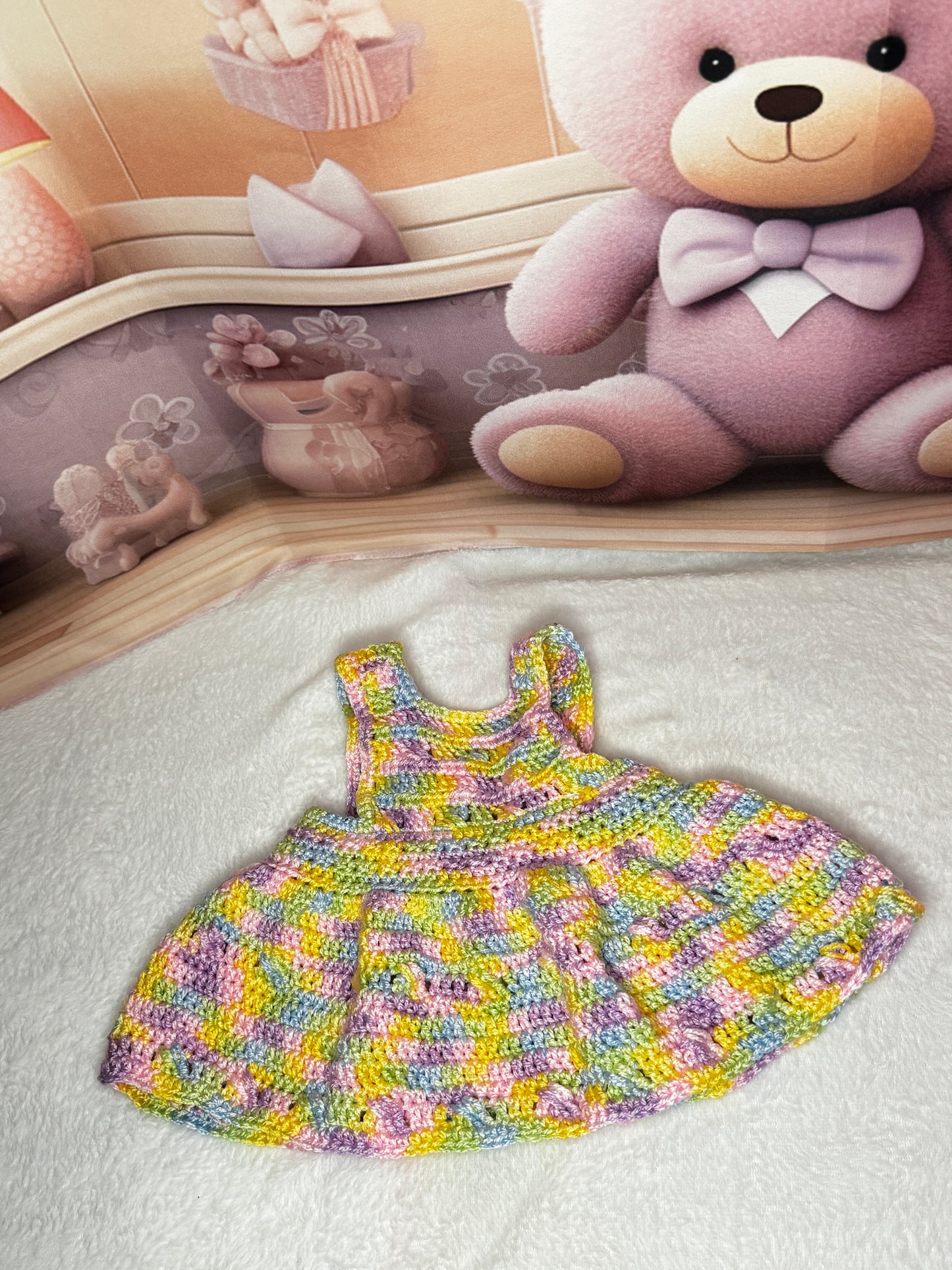 Multi-color bib dress