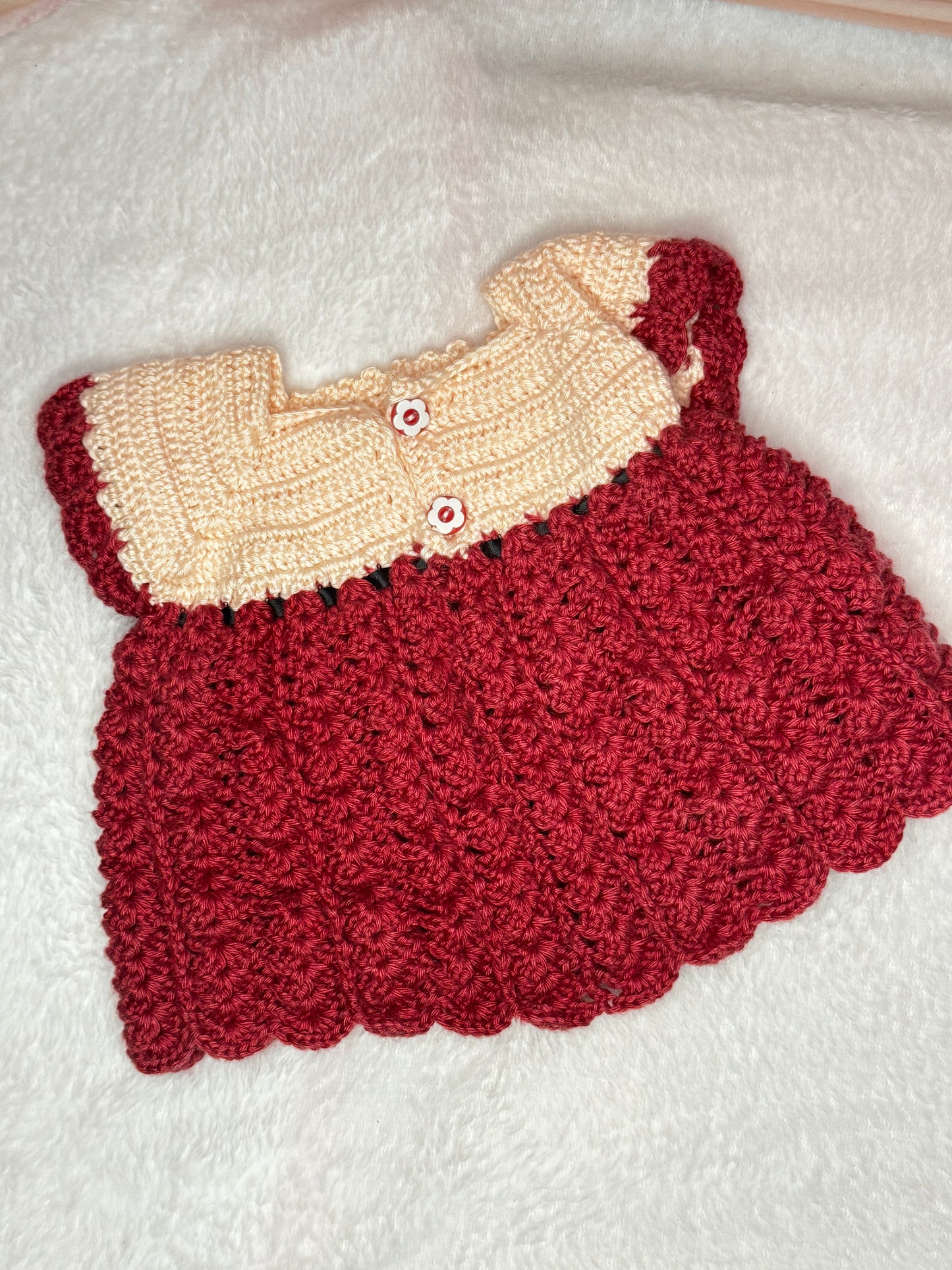 Dress with bonnet and diaper cover